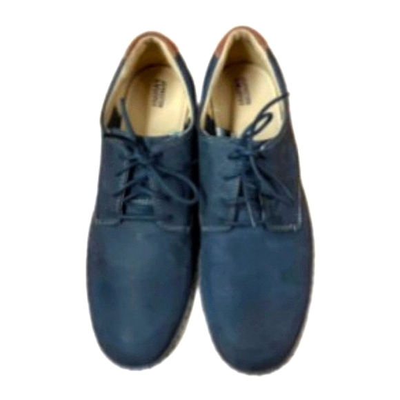 Johnston Murphy Mcguffe Oxford Shoe Boy 3 M Blue LaceUp Soft Sole Leather Nice - Picture 1 of 7